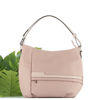 Immagine di DIVAS - Borsa a sacca carne in VERA PELLE con tasca frontale zip, MADE IN ITALY