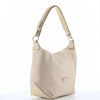 Immagine di DIVAS - Borsa a sacca beige in VERA PELLE con tasca frontale e tracolla allungabile, MADE IN ITALY