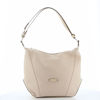 Immagine di DIVAS - Borsa a sacca beige in VERA PELLE con tasca frontale e tracolla allungabile, MADE IN ITALY