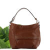 Immagine di DIVAS - Borsa a sacca marrone in VERA PELLE con tasca frontale zip, MADE IN ITALY