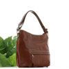 Immagine di DIVAS - Borsa a sacca marrone in VERA PELLE con tasca frontale zip, MADE IN ITALY