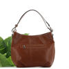 Immagine di DIVAS - Borsa a sacca marrone in VERA PELLE con tasca frontale zip, MADE IN ITALY