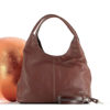 Immagine di DIVAS - Borsa a sacca marrone in VERA PELLE con doppia cucitura centrale, MADE IN ITALY