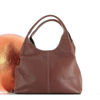 Immagine di DIVAS - Borsa a sacca marrone in VERA PELLE con doppia cucitura centrale, MADE IN ITALY