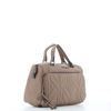 Immagine di GIANMARCO VENTURI - Borsa due manici beige con tasca frontale effetto trapuntato, tracolla removibile