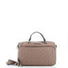 Immagine di GIANMARCO VENTURI - Borsa due manici beige con tasca frontale effetto trapuntato, tracolla removibile
