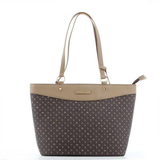 Immagine di CORTINA POLO STYLE - Borsa shopping taupe con ciondolo