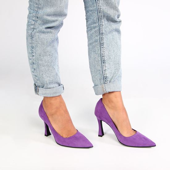 Scarpe col tacco viola sale