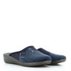 Immagine di IN BLU - Pantofole blu con plantare anatomico in tessuto, fantasia fiocco con strass