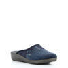 Immagine di IN BLU - Pantofole blu con plantare anatomico in tessuto, fantasia fiocco con strass