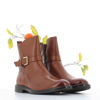 Immagine di ON SPIRIT - Stivaletto marrone in VERA PELLE con cinturino con fibbia e zip laterale, tacco 2,5CM