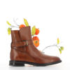 Immagine di ON SPIRIT - Stivaletto marrone in VERA PELLE con cinturino con fibbia e zip laterale, tacco 2,5CM