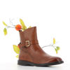 Immagine di ON SPIRIT - Stivaletto marrone in VERA PELLE con cinturino con fibbia e zip laterale, tacco 2,5CM