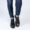 Immagine di ROXY ROSE - Beatles nero in VERA PELLE con cuciture e tacco 3CM, MADE IN ITALY
