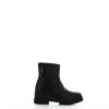 Immagine di ROXY ROSE - Tronchetto nero in VERA PELLE con gambale arricciato e zip laterali, tacco 5,5CM MADE IN ITALY