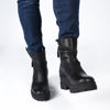 Immagine di ROXY ROSE - Tronchetto nero in VERA PELLE con gambale arricciato e zip laterali, tacco 5,5CM MADE IN ITALY