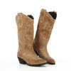 Immagine di ROXY ROSE - Stivale texano beige in VERA PELLE con cuciture bianche e tacco 5CM, MADE IN ITALY