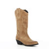 Immagine di ROXY ROSE - Stivale texano beige in VERA PELLE con cuciture bianche e tacco 5CM, MADE IN ITALY