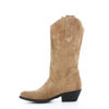 Immagine di ROXY ROSE - Stivale texano beige in VERA PELLE con cuciture bianche e tacco 5CM, MADE IN ITALY