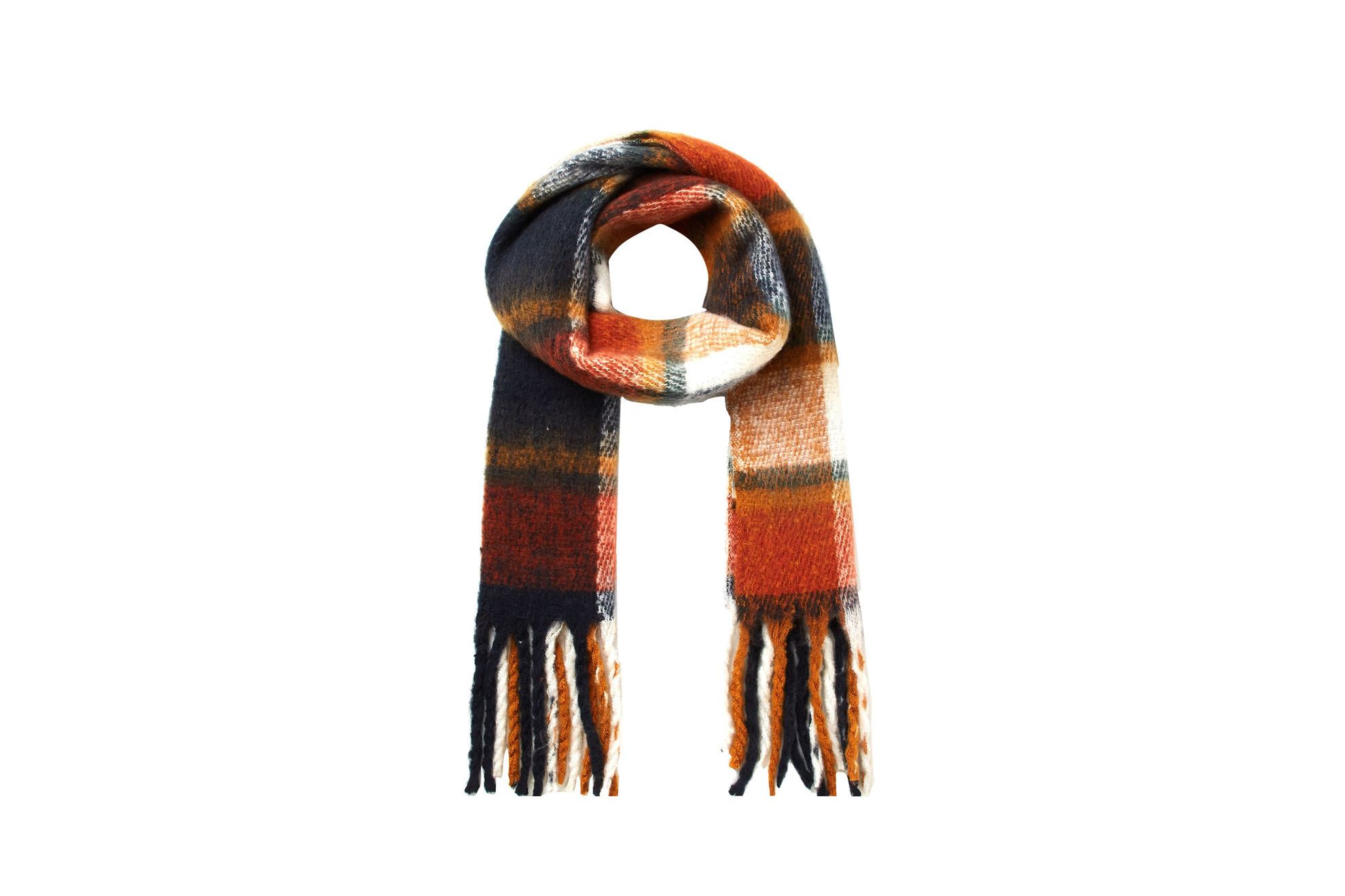 GFM Sciarpa Scozzese Con Stampa Mucca O Bufalo - Donna, Unisex, Morbida In Poliestere (180x90 Cm) - Idea Regalo