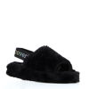 Immagine di YOU YOUNG COVERI - Pantofole nere in peluche aperte in punta con elastico sul retro