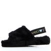 Immagine di YOU YOUNG COVERI - Pantofole nere in peluche aperte in punta con elastico sul retro