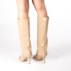 Immagine di MISS GLOBO - Stivale beige a punta con risvolto e tacco 8,5cm