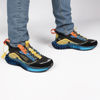 Immagine di ROYAL BLUE- Sneakers nera con suola Celeste alta
