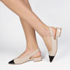 Immagine di MISS GLOBO - Ballerina beige slingback con punta oro e soletta in VERA PELLE