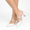 Immagine di MISS GLOBO - Sabot mules bianche con tacco metalizzato 9cm