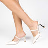 Immagine di MISS GLOBO - Sabot mules bianche con tacco metalizzato 9cm