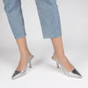 Immagine di MISS GLOBO - DÉCOLLETÉ SLINGBACK ARGENTO  E SOLETTA VERA PELLE TACCO 8,5cm