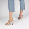 Immagine di MISS GLOBO - DÉCOLLETÉ SLINGBACK NUDE CON MORSETTI E TACCO ORO 9CM