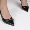 Immagine di MISS GLOBO - DÉCOLLETÉ SLINGBACK NERA CON MORSETTI E TACCO ORO 9CM
