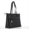 Immagine di CORTINA POLO STYLE - Borsa shopping nera con tasca frontale con patta e dettaglio lucchetto, tracolla removibile