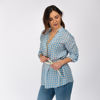 Immagine di PAQUITA - CAMICIA BIANCA A FANTASIA MANICA 3/4 SCOLLO V