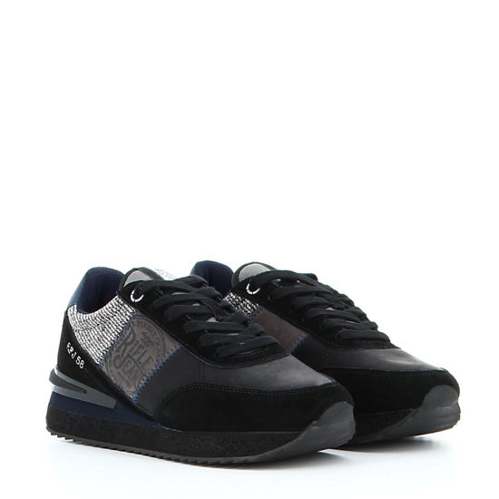 Immagine di RIFLE - MARS Sneakers nera con banda laterale con scritte