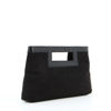 Immagine di TATOO - Pochette nera in camoscio e nappa con tracolla removibile, MADE IN ITALY