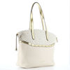 Immagine di CORTINA POLO STYLE - Borsa shopping beige con dettaglio rivetti e fascia superiore con stampa logo