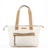 Immagine di CORTINA POLO STYLE - Borsa shopping beige loggata con zip frontale orizzontale