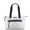 Immagine di CORTINA POLO STYLE - Borsa shopping bianca loggata con zip frontale orizzontale