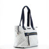 Immagine di CORTINA POLO STYLE - Borsa shopping bianca loggata con zip frontale orizzontale