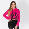 Immagine di MY JEWELS - FELPA DONNA FUXIA CROPPED CON CAPPUCCIO E SMILE