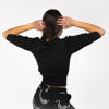 Immagine di MY JEWELS - DONNA FELPA NERA CON MANICA 3/4