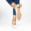Immagine di TATOO - Décolleté bianca slingback con morsetto dorato, tacco 5CM