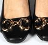 Immagine di TATOO - Décolleté nera slingback con morsetto dorato, tacco 5CM