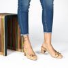 Immagine di TATOO - Décolleté beige slingback con morsetto dorato, tacco 5CM