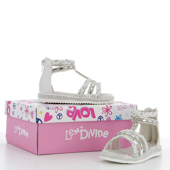Immagine di LE DIVINE - Sandalo bianco multifasce con zip posteriore