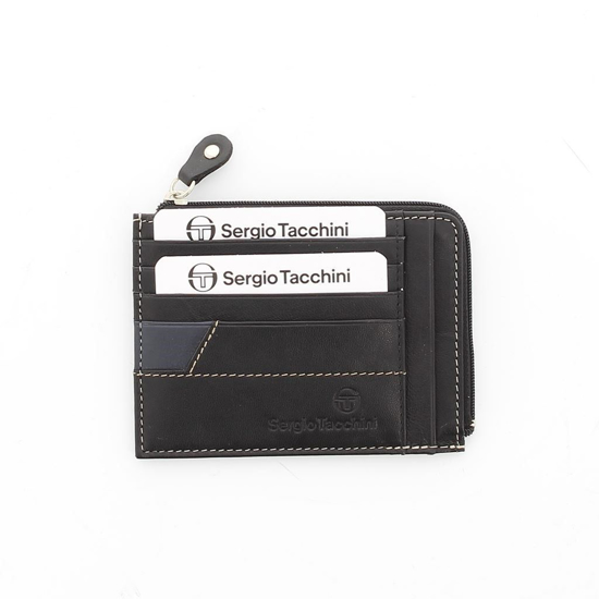 Immagine di SERGIO TACCHINI - Porta carte di credito in VERA PELLE con taschino portaspicci