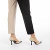Immagine di MISS GLOBO - Décolleté beige con punta nera PIANTA LARGA e soletta interna in Vera Pelle tacco 8,5cm